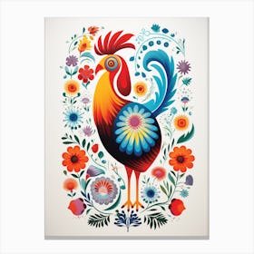 Scandinavian Bird Illustration Chicken 5 Canvas Print