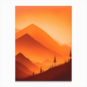 Misty Mountains Vertical Composition In Orange Tone 173 Canvas Print
