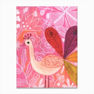 Whimsical Peacock Canvas Print