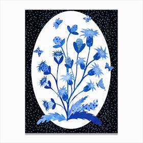 Delft Blue Thistle Canvas Print