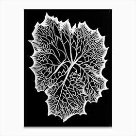 Wild Grape Leaf Linocut 2 Canvas Print