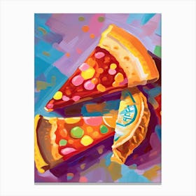 A Slice Of Pizza Oil Painting 4 Canvas Print