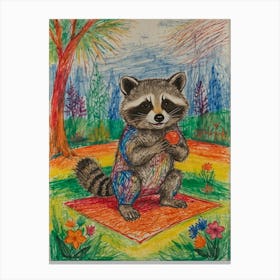 Raccoon Yoga Canvas Print