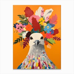 Bird With A Flower Crown Dove 2 Canvas Print