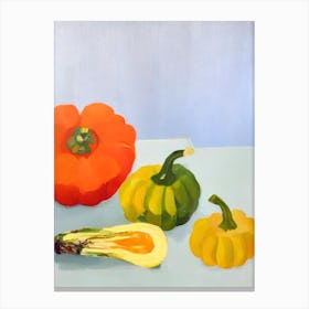 Delicata Squash 2 Tablescape vegetable Canvas Print