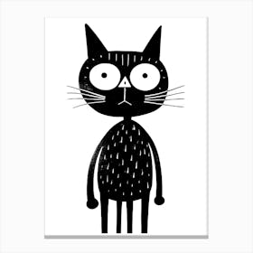 Ink Cat Line Drawing 8 Canvas Print