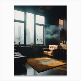 Living Room With Smoke Canvas Print