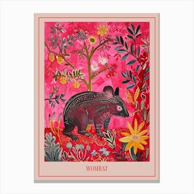 Floral Animal Painting Wombat 4 Poster Canvas Print