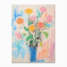 Flower Painting Fauvist Style Rose 3 Canvas Print