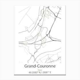 Grand Couronne,France Minimalist Map Canvas Print