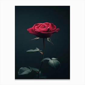 Rose On A Dark Background Canvas Print