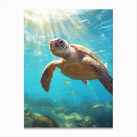 Sea Turtle Illuminated Canvas Print