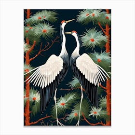 Crane Tsuru Japanese Style Illustration 1 Canvas Print