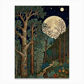 William Morris Full Moon In The Forest 6 Canvas Print