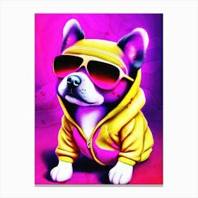 Dog With Sunglasses Canvas Print