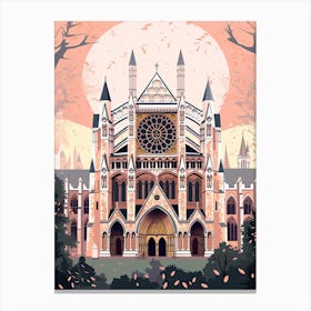 Westminster Abbey   London, England   Cute Botanical Illustration Travel 3 Canvas Print