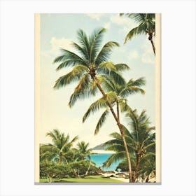 Orient Bay Beach St Martin Vintage Canvas Print