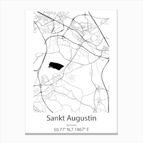 Sankt Augustin,Germany Minimalist Map Canvas Print