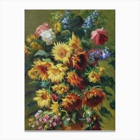 Sunflower Painting 3 Flower Canvas Print