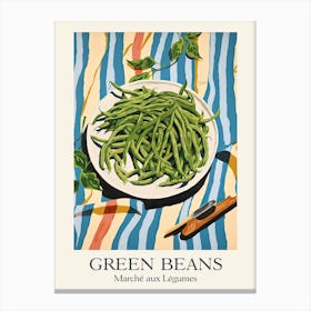 Marche Aux Legumes Green Beans Summer Illustration 2 Canvas Print