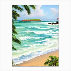 Pigeon Point Beach, Tobago Contemporary Illustration   Canvas Print