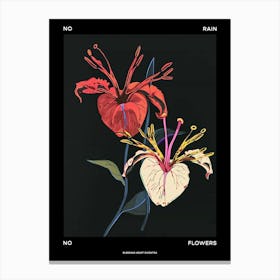 No Rain No Flowers Poster Bleeding Heart Dicentra 1 Canvas Print