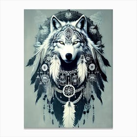 Wolf Dreamcatcher 9 Canvas Print