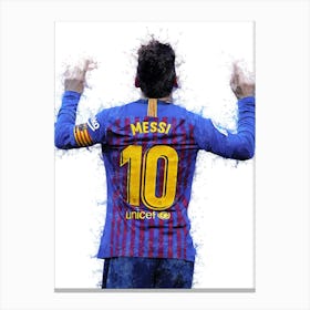 Lionel Messi Barcelona Watercolor Canvas Print