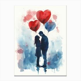 Couple With Balloons Canvas Print