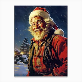 Santa Claus 2, Vintage Retro Poster Canvas Print