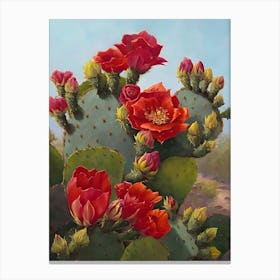 Red Cactus Canvas Print
