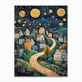 Gustav Klimt Print Night Town Klimt Poster Klimt Exhibition Poster Painting Flower Garden Stars Full Canvas Print