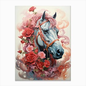 Roses On A Horse 1 Canvas Print