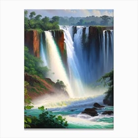 Iguazu Falls, Argentina And Brazil Peaceful Oil Art  Canvas Print