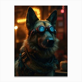 Dog In Goggles Canvas Print