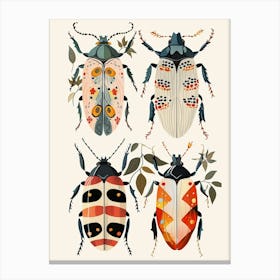 Colourful Insect Illustration Beetle 8 Canvas Print