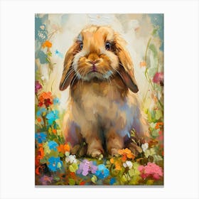 Mini Lop Rabbit Painting 4 Canvas Print