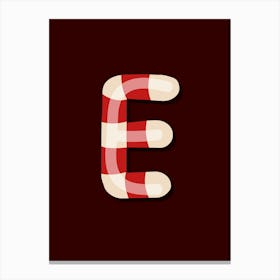 Candy Cane Christmas Letters Living Room Holiday Display 05 Canvas Print