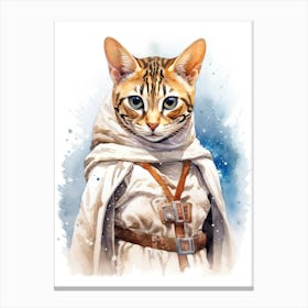 Bengal Cat As A Jedi 2 Canvas Print