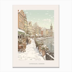 Vintage Winter Poster Copenhagen Denmark 3 Canvas Print