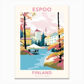 Espoo, Finland, Flat Pastels Tones Illustration 3 Poster Canvas Print