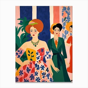 'Three Women In Dresses' Canvas Print