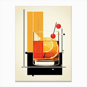 Mid Century Modern Old Fashioned Floral Infusion Cocktail 2 Canvas Print