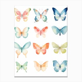 Watercolor Butterflies 12 Canvas Print