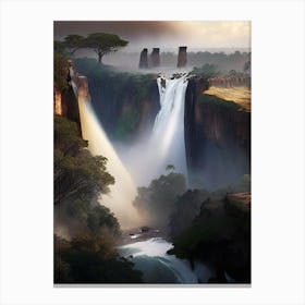 Victoria Falls, Zambia And Zimbabwe Realistic Photograph (1) Canvas Print
