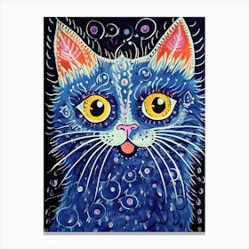 Louis Wain Blue Gothic Kaleidoscope Cat 7 Canvas Print