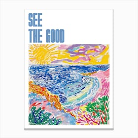 See The Good Poster Seaside Doodle Matisse Style 7 Canvas Print