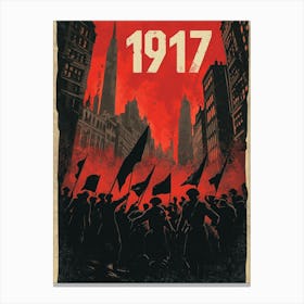 Aihrgdesign A Vintage Political Poster Depicting The Russian 10 Canvas Print