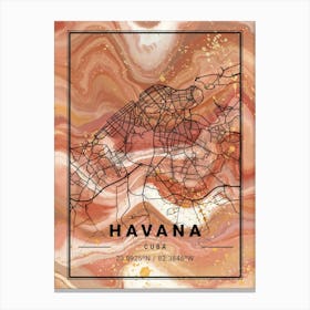 Havana Map Canvas Print