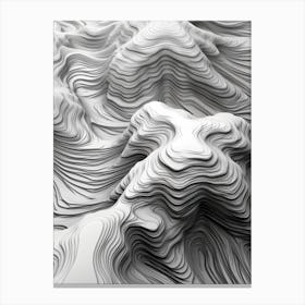 Abstract Wavy Lines Canvas Print